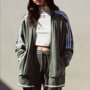 NWT adidas green velour jacket